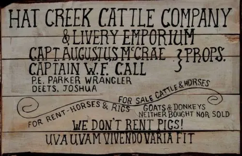 Lonesome Hat Creek Cattle Co. Poster Or A Metal Tin Sign 12 x 18