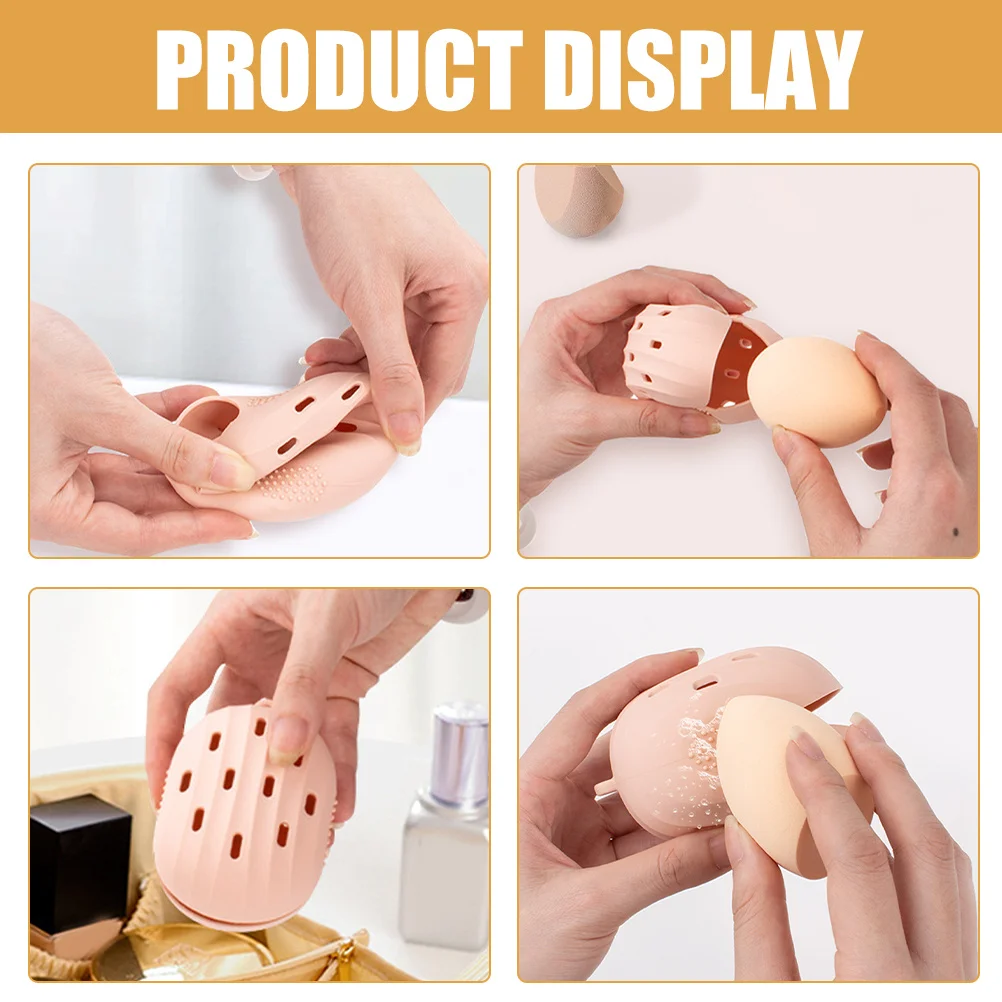 

Silicone Powder Puff Box Small Compact Makeup Sponge Holder Lightweight Portable Travel Makeup Puff Storage Case