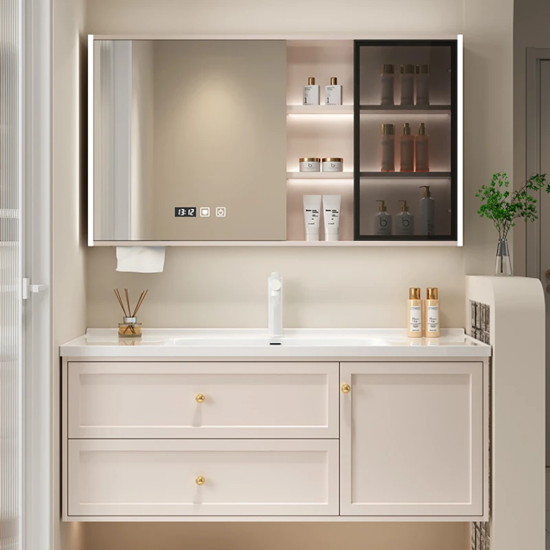 Multifunction Home Furniture Salon Station Bathroom Cabinet Storage Shelf Sink Closed Toilet White Space Saving Mdf Sinks Vanity