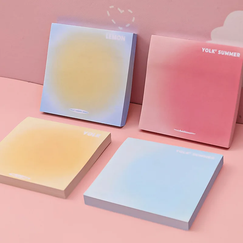 Egg Yolk Gradual Change Solid Color Notes, Students Mark Message Note This Exam Office Note Paper Takeaway N Times Sticker