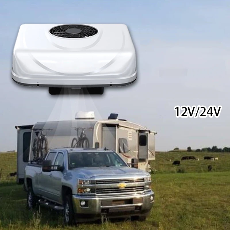 2000W 12V Automotive RV Rooftop air conditioner Electric Parking Air conditioning 24V for Camper Van Bus Motorhome