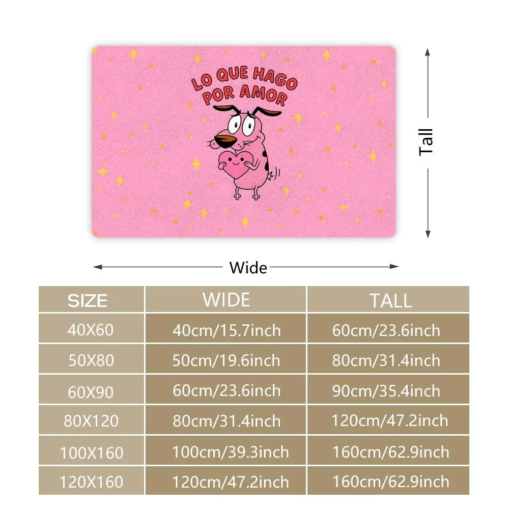 Kwaii Anime C-Courage The Cowardly Dog Floor Mat Cozy Flannel Soft Thick Non-Slip Mat For Living Room Bedroom Kitchen Decor Rugs
