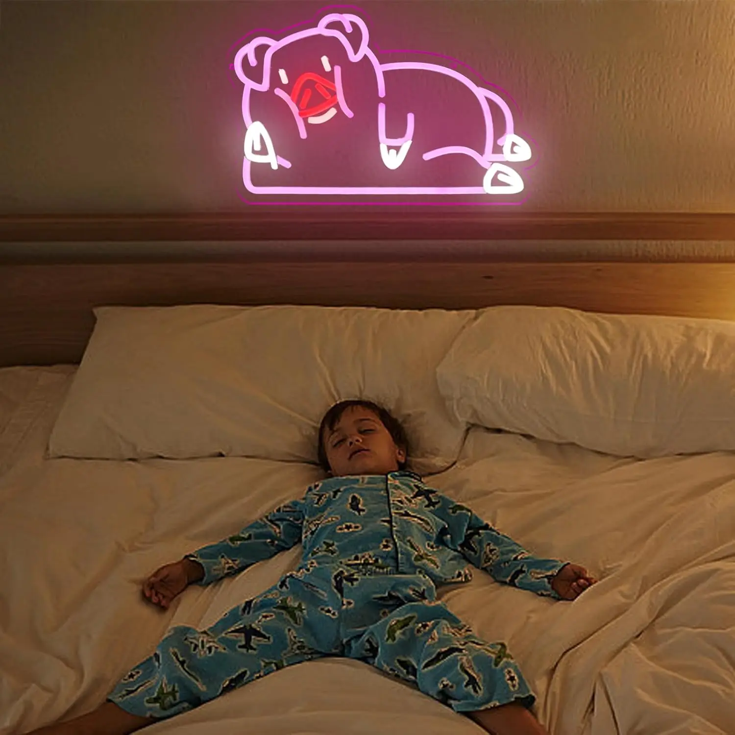 귀여운 네온 벽 장식, 밝기 조절 가능한 돼지 네온 조명, 펍, 침실, 레스토랑, 게임룸, 파티 장식, 예술적 감각, 생일 선물