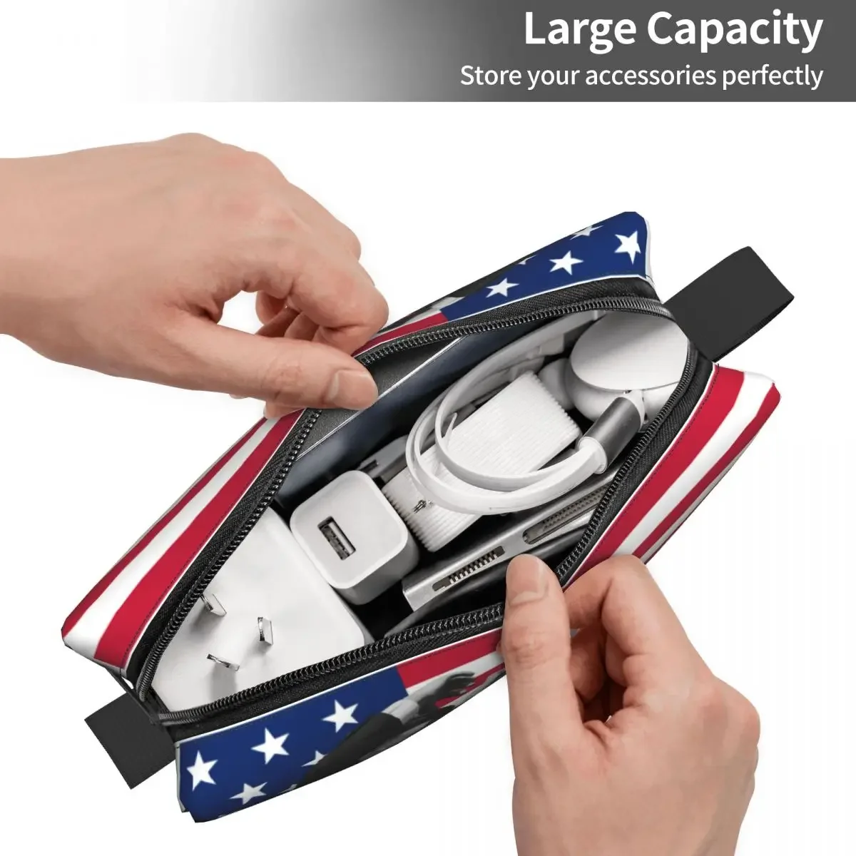 Custom Trump Will Be Back Cosmetic Bag Women Fashion Large Capacity American USA Makeup Case Beauty Storage Toiletry Bags