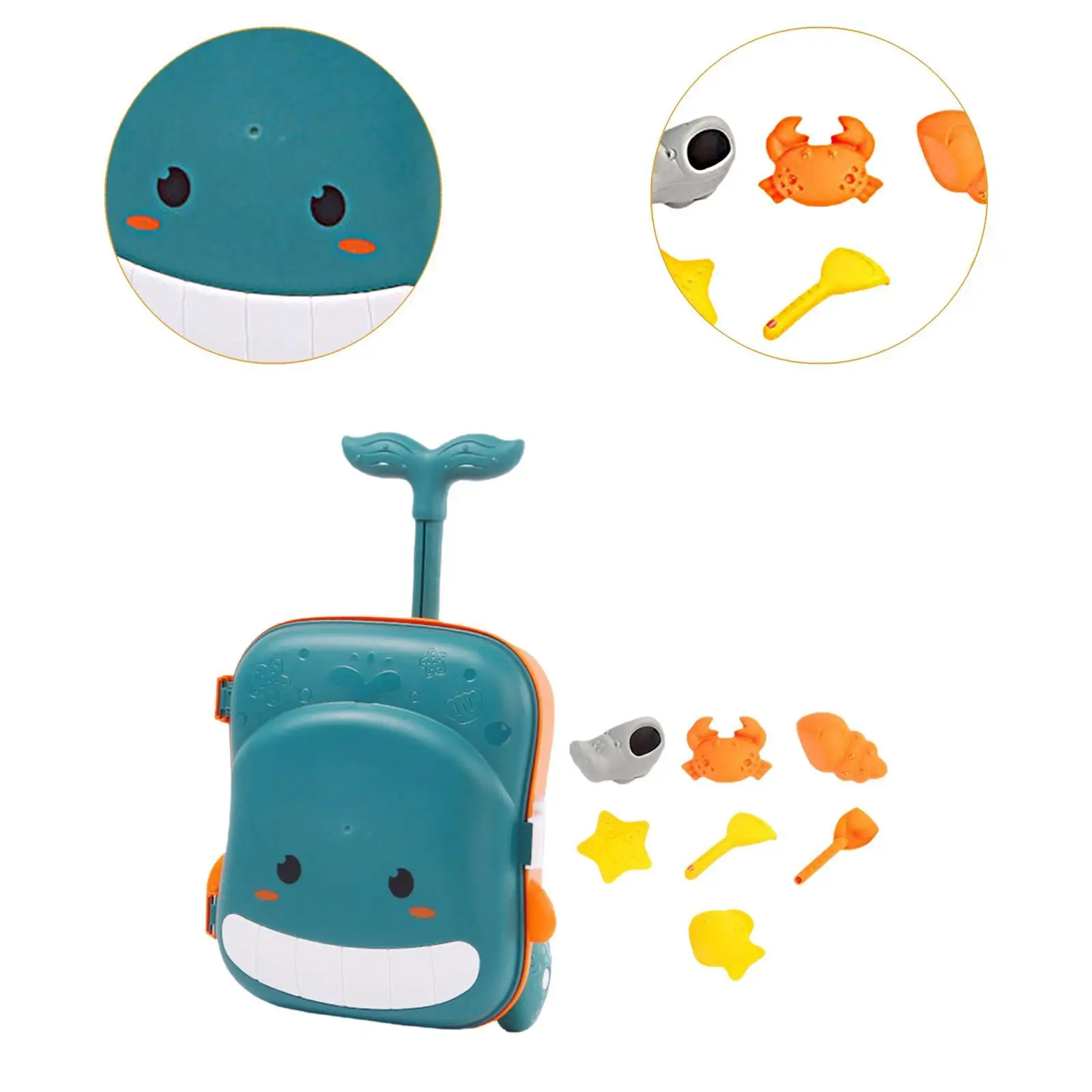 Children Beach Toy Set Holding Small Toy Colorful Kids Sandbox Toy Sand Digging Tool Baby Water Play Tool Luggage Trolley Case