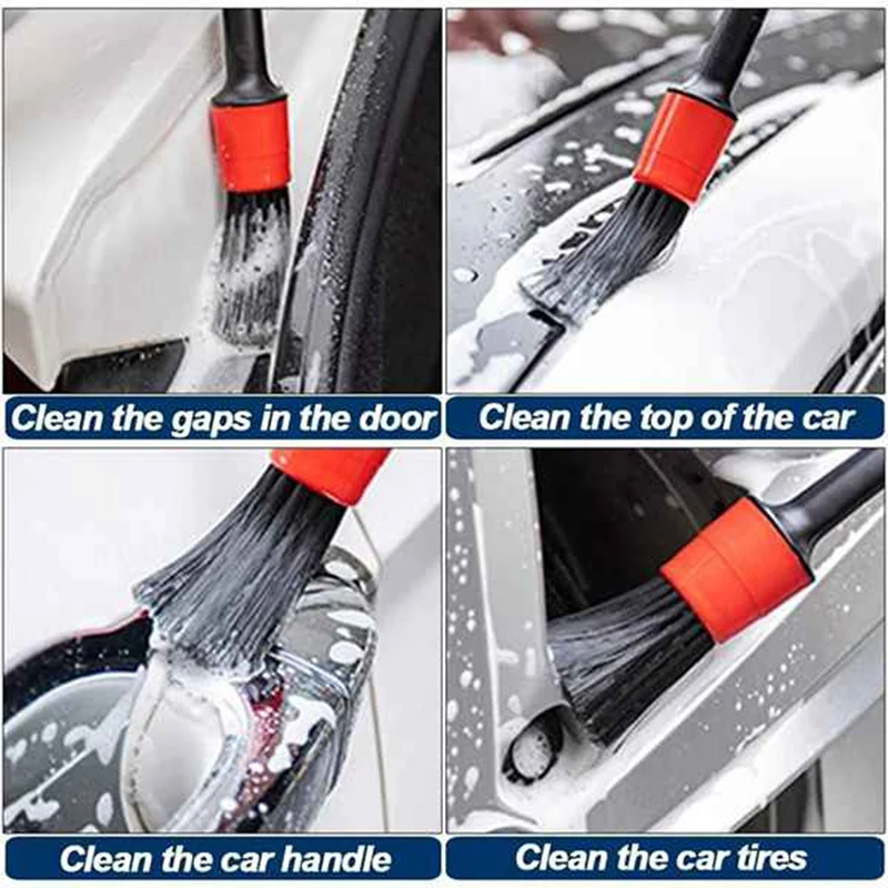 16Pcs Car Care Brush Kit Detailing Brushes Wheel Tire Brush Ice Shove Gloves Dirt Dust Clean Car Wash Cleaning Tools Set