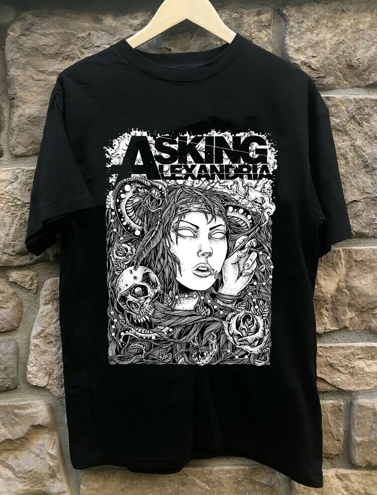 NEW Asking Alexandria Short Sleeve Cotton Black All Size Shirt AC1172