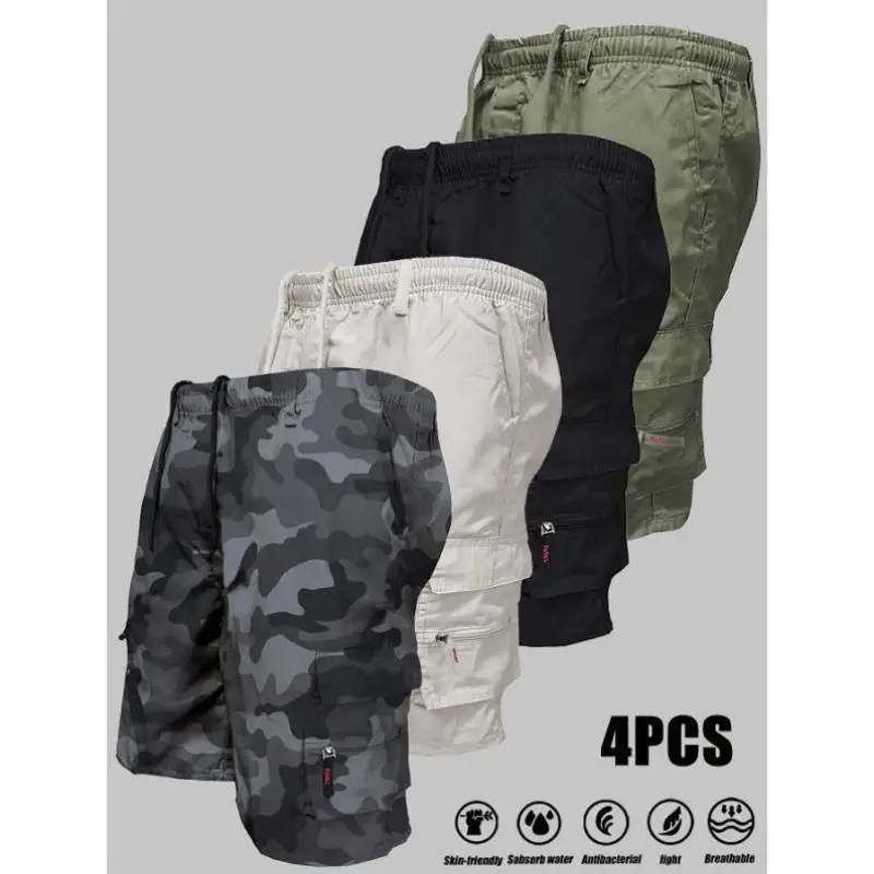 

Loose Elastic Waist Cargo orts Men's Spring Summer Ciwalk Long Pants Korean Sle Workwear ort Pants Breathable