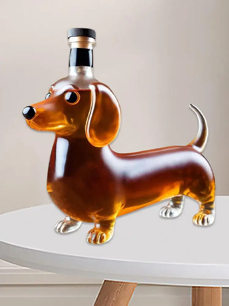 Dachshund Dog Whiskey Bottle Sausage Dog Whiskey Bottle Glass Liquor Bottle Glass Liquor Bottle Funny Whiskey Glass Bottle view 4
