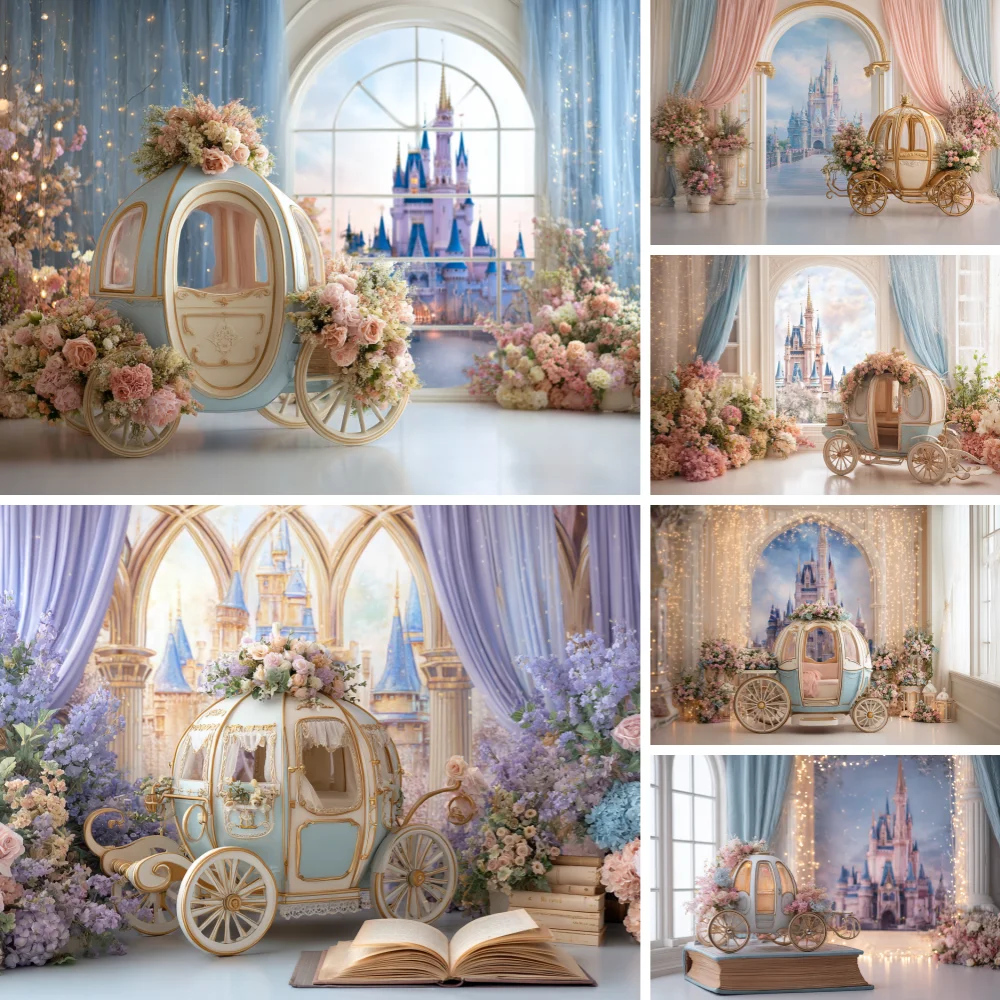

Magic Castle Theme Girl Birthday Party Decor Background Butterfly Floral Photography Backdrop Baby Shower Supplies Photo Studio