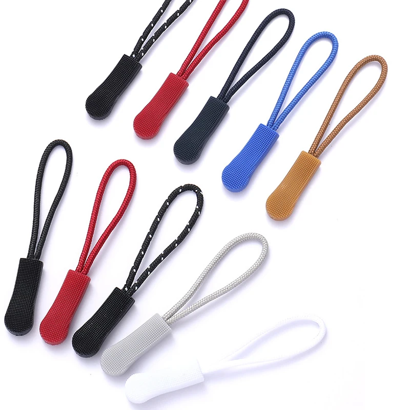 5pcs Zipper Pull Puller End Fit Rope Tag Replacement Clip Broken Buckle Fixer Zip Cord Tab Travel Bag Suitcase Tent Backpack