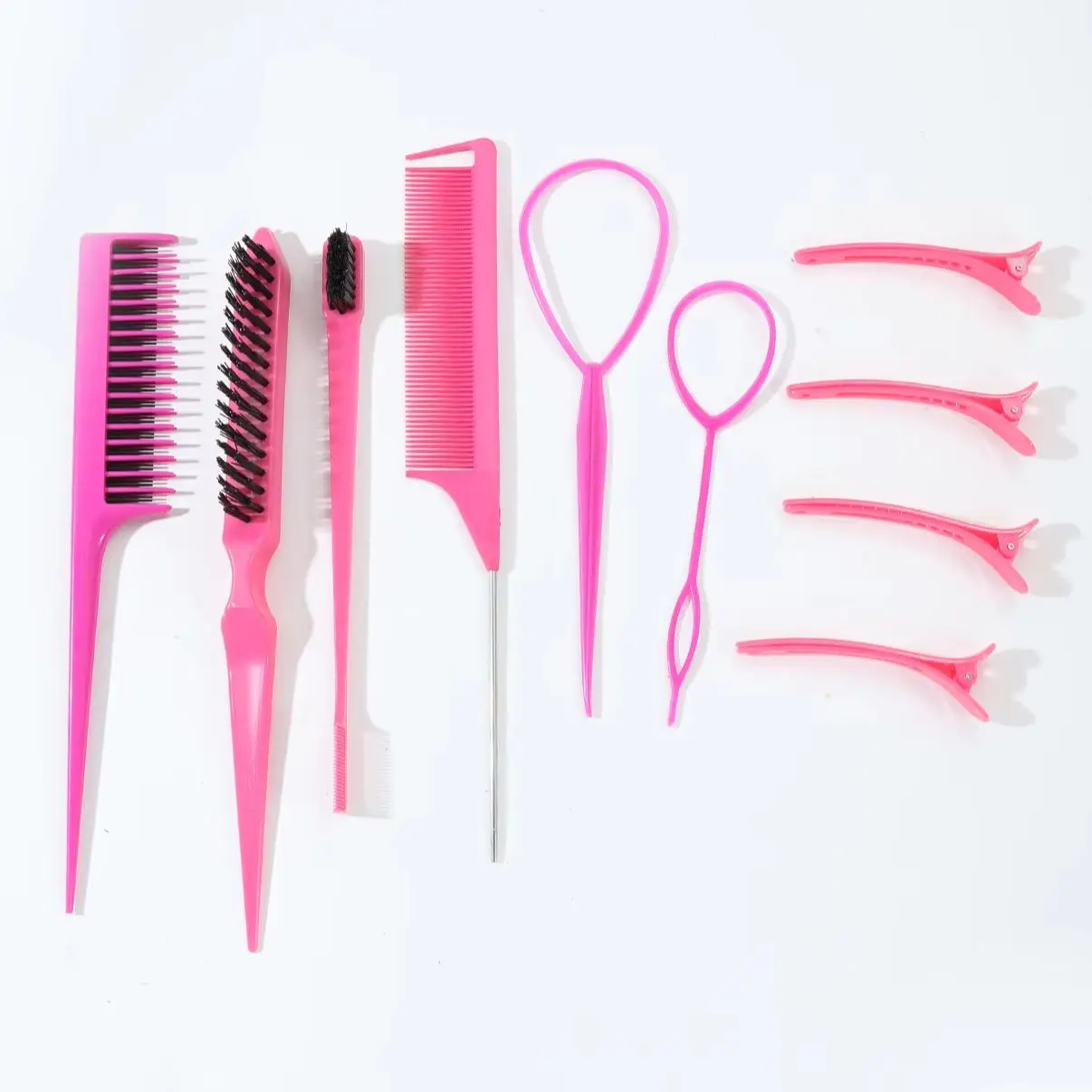 مجموعة تصميم تصفيفة الشعر مكونة من 10 قطع، وأدوات النسيج ومشط شعر متعدد الوظائف للاستخدام المنزلي، خاص بشعر مستعار حقيقي #5