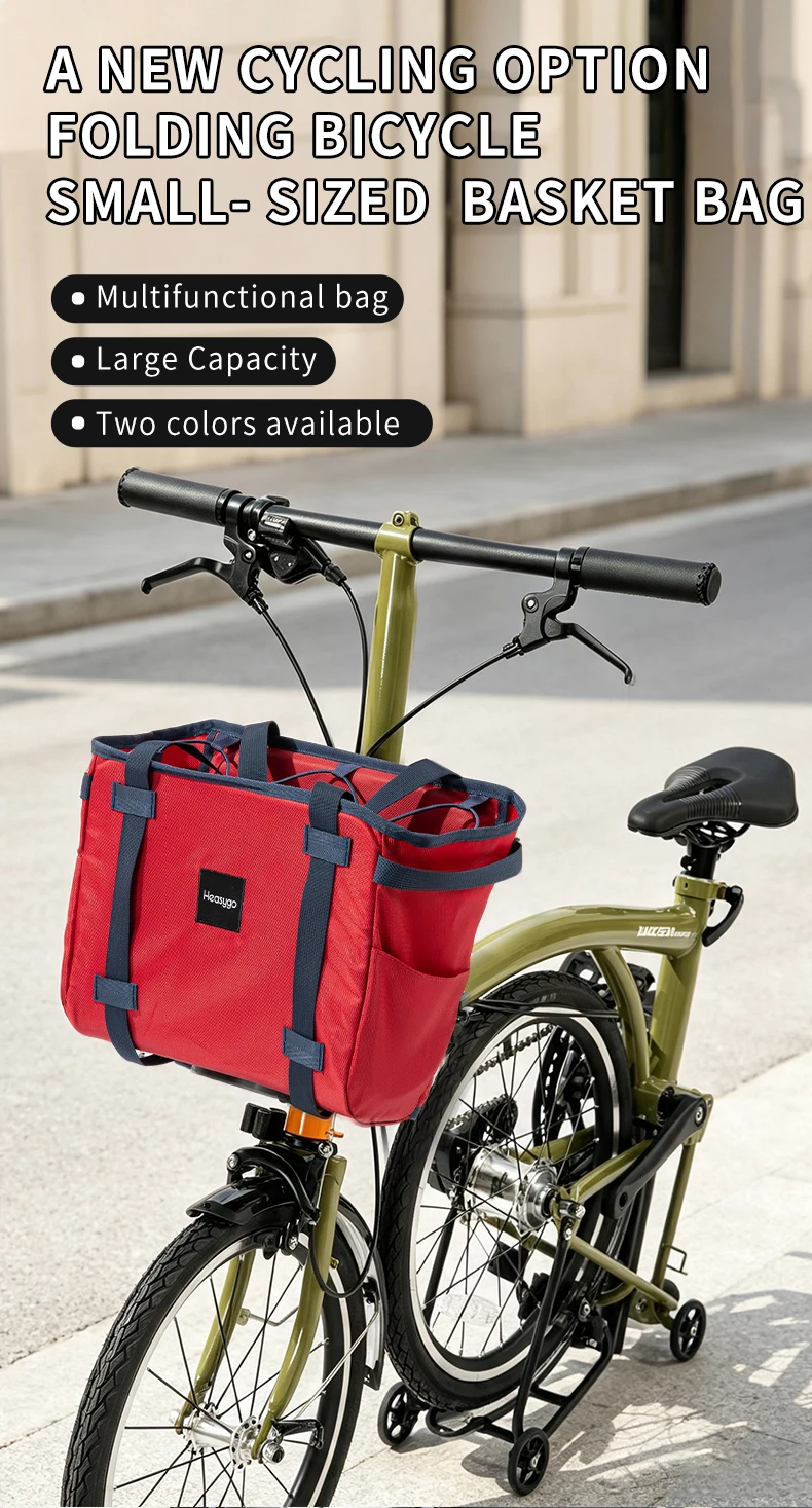 Brompton Faltrad 2602 Kleiner Mini-Vorderkorb Wasserdichte Abnehmbare Handtasche mit Schweinsnase-Adapter – Detail 1