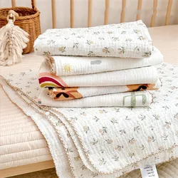 Muslin Swaddle Blanket Newborn Summer Baby Blankets For Boys Girls Soft Floral Baby Receiving Blankets Crib Quilt Sleeping Cover