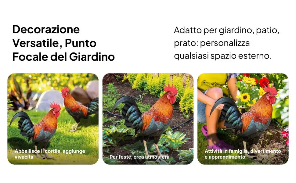 Easter Rooster Garden Decor Acrylic Animal Standing Statue Ornament for Yard Pathway Outdoor Use