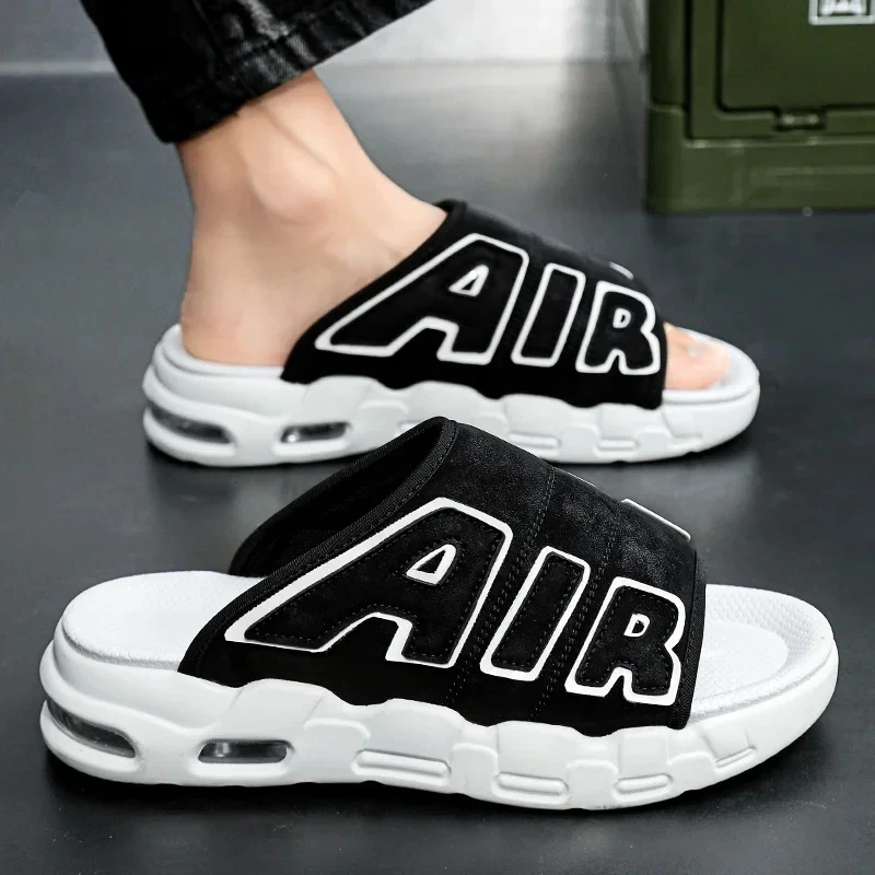 Air Cushion Slippers Summer Men Sandals Thick Sole Beach Slippers Flats Cloud Slides Sports Slippers Outdoor Man Sneaker Shoes