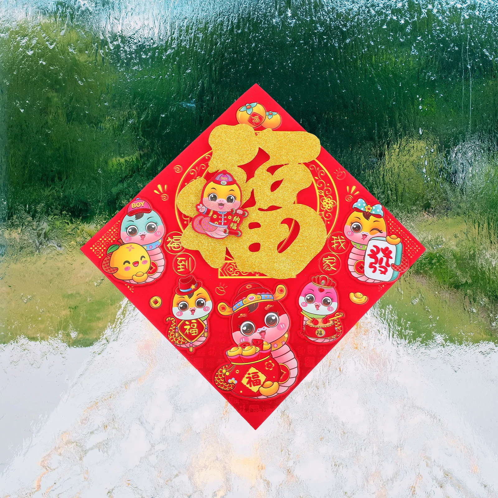 

2 Pcs Stickers Chinese New Year Decal Fu Decor China Decorations Dragon Ornament Bulletin Board