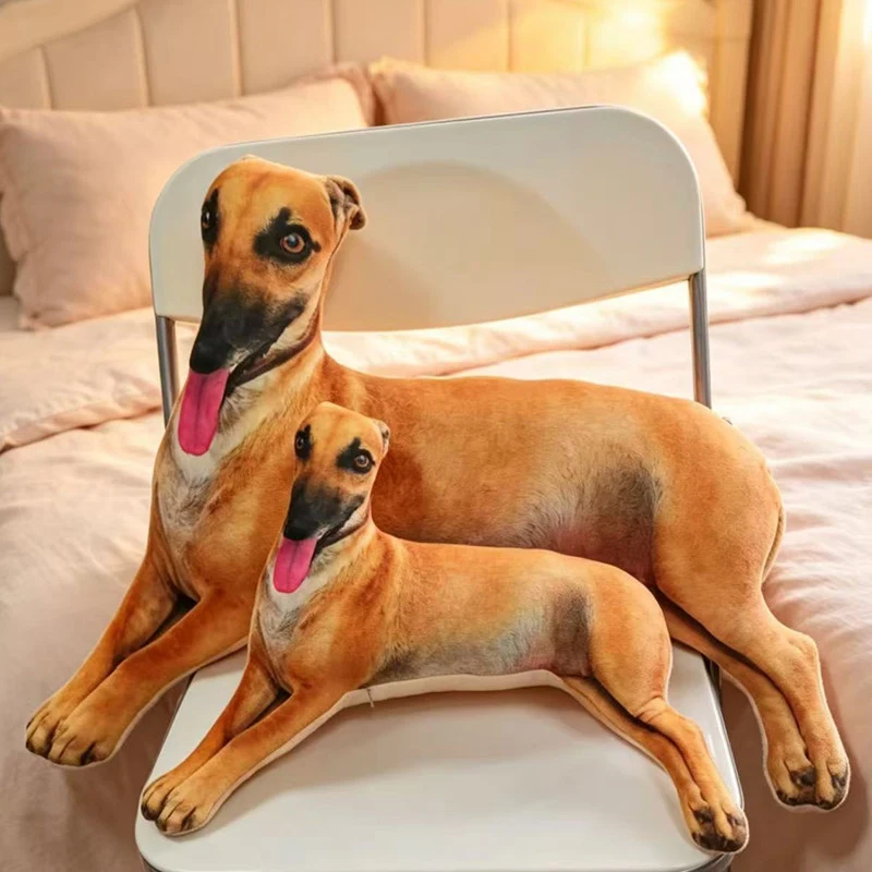 4 Sizes Lifelike Greyhound Dog Plush Pillow Print Sighthound Stuffed Throw Cushion Funny Meme  Decor Mini Dog Keychain Gifts.