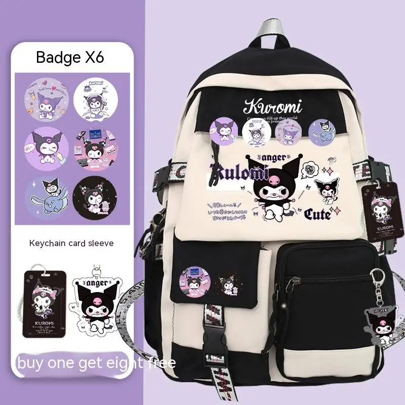 

Рюкзаки Sanrio в стиле аниме Kuromi для студентов, школьные портфели большой вместимости, Роскошный дизайнерский ранец на плечо для ноутбука для подростков