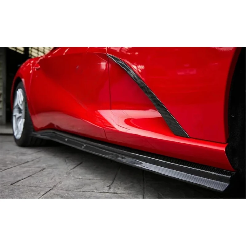 High‑Grade Dry Carbon Fiber Aerodynamic Side Skirt Exterior Mod Part For 812 Superfast GTS