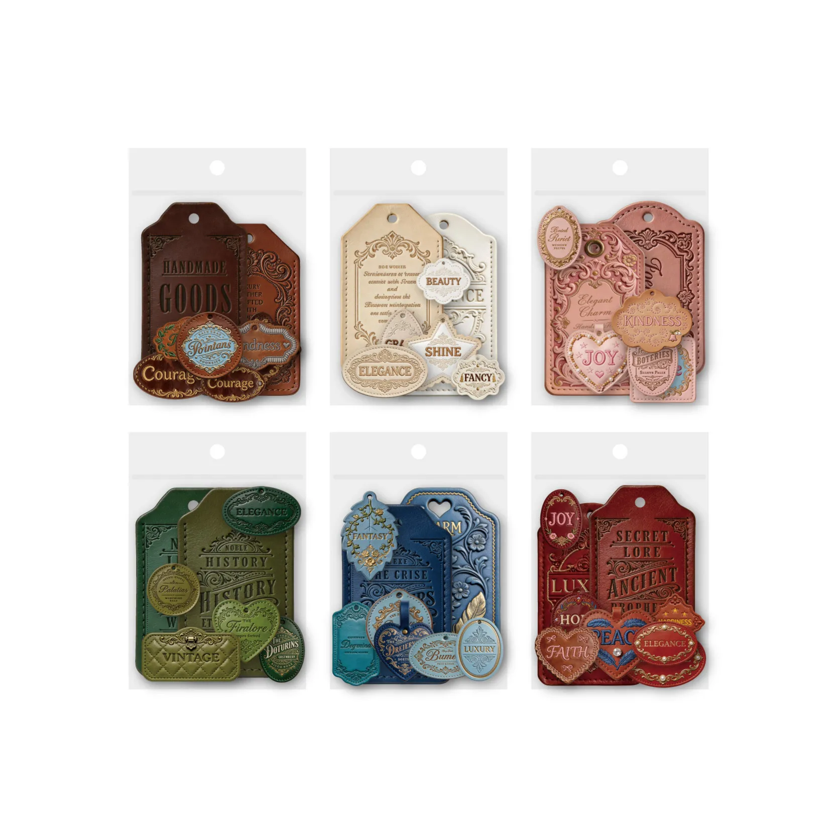 

6 упаковок/лот, набор наклеек Kawaii для скрапбукинга, текстурированные наклейки из искусственной кожи, декоративные канцелярские принадлежности для планировщиков и скрапбукинга