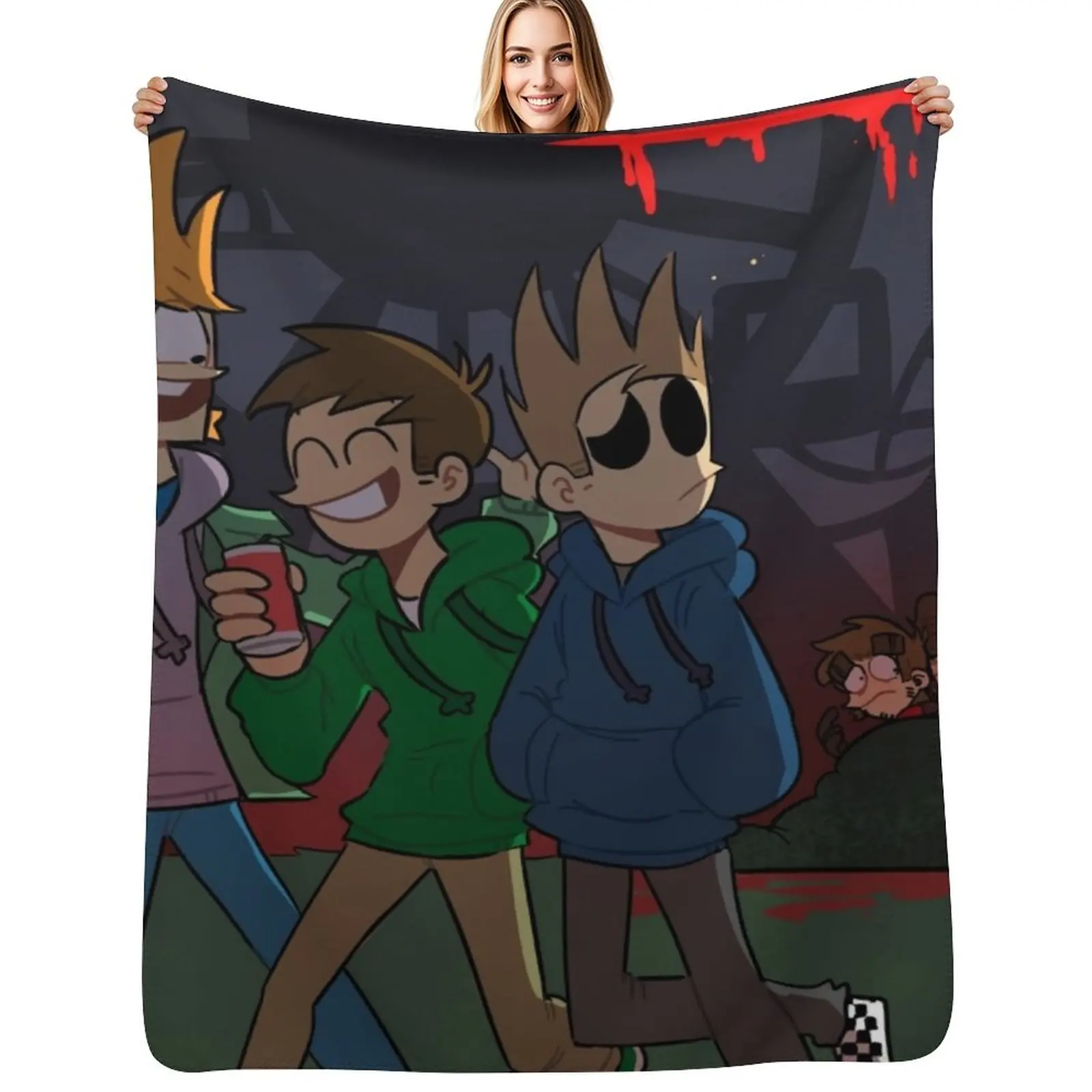 Eddsworld main characters Throw Blanket Decorative Sofas Shaggy Giant Sofa sofa bed Bed linens Blankets For Sofas Blankets