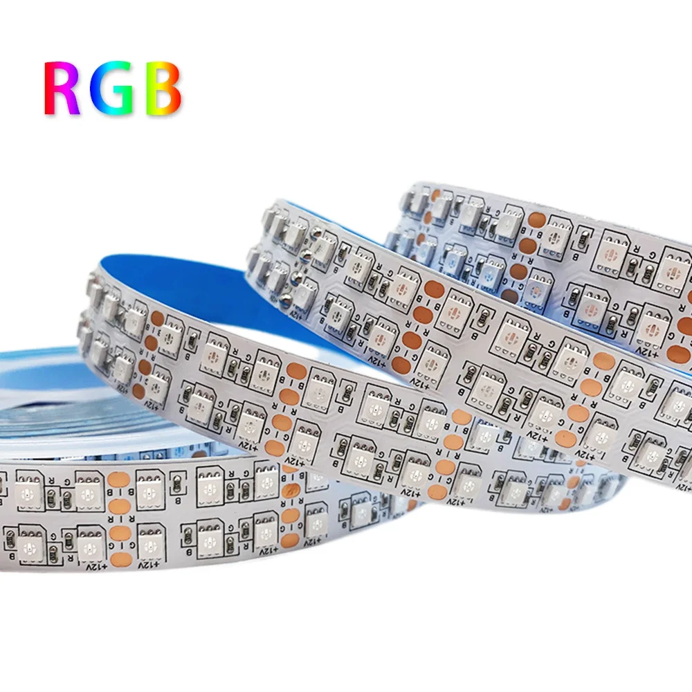 5m 3535 RGB LED Strip Double Row 240leds/m 120leds/m DC 12V 24V High Bright Changeable Flexible Strip for Backlight Decoration