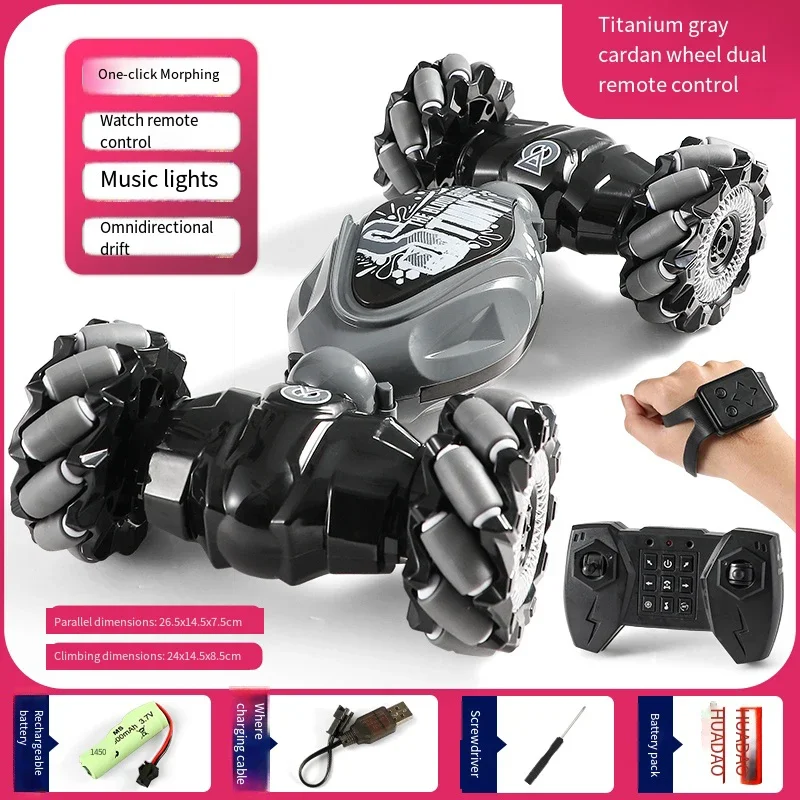 Gesture Sensor Twist Remote Control Car Four-wheel Drive Off-road Drift Children's Toy Climbing Stunt Car Black Technology