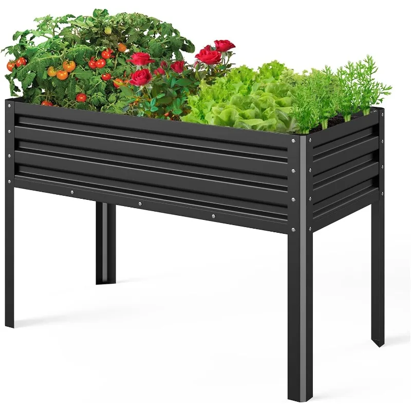 

Galvanized Raised Garden Bed Outdoor for Vegetables Flowers Herb, Elevated Metal Planter with Legs, Metal Garden Box