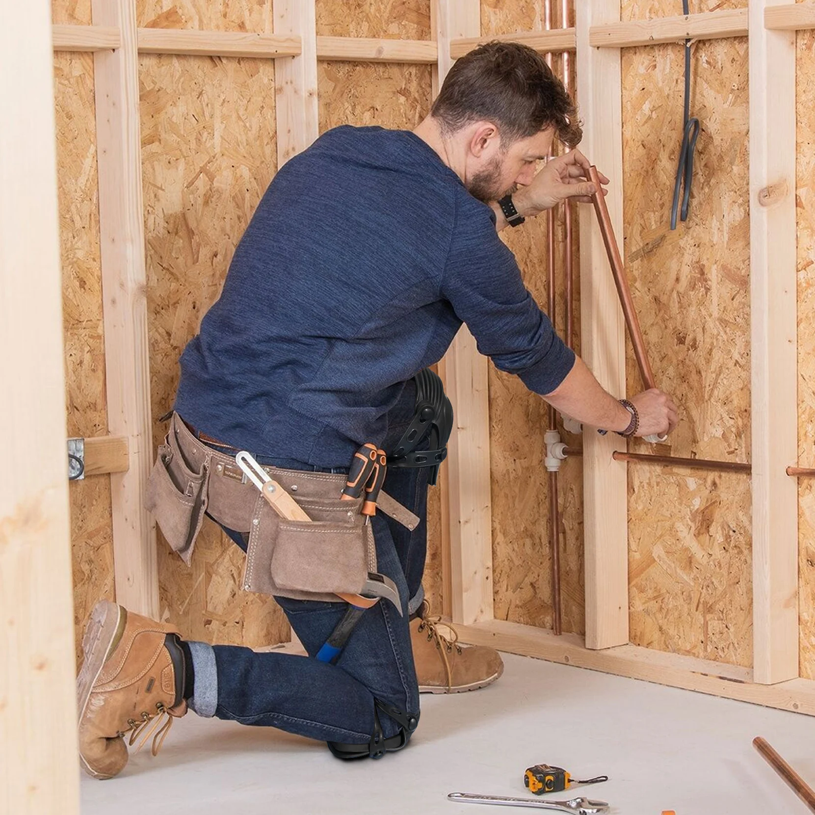 MELOTOUGH Robocze nakolanniki dla mężczyzn, kobiet, budownictwo, podłogi, dachu - wygodne i antypoślizgowe