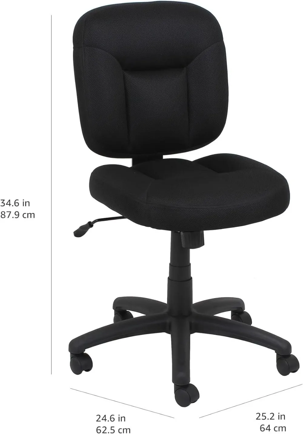 Ergonomic Office Chair with Adjustable Height, 360 Swivel & Fabric Upholstery in Black for Comfortable Workspace