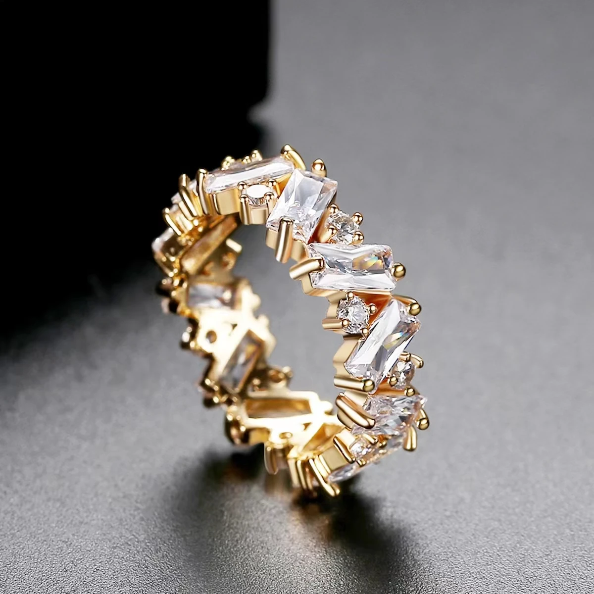 SUGO 2022 صيف جديد موضة جميلة متعدد الألوان تصميم غير منتظم خواتم زركونيا للنساء الاتجاه عشاء مبهر مجوهرات هدية #2