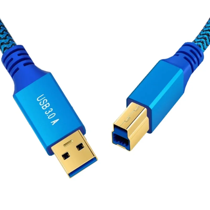 

3m USB 3.0 Printer Cable data cable USB-A To USB-B Nylon Braid Cord elbow Right Angle USB Printer Data Cable for Scanner Printer