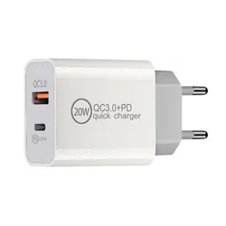 20W UE ładowarka sieciowa USB QC3.0 + typ C PD Adapter szybkiego ładowania dla Apple iPhone 14 13 XR XS Samsung LG Xiaomi Redmi Huawei