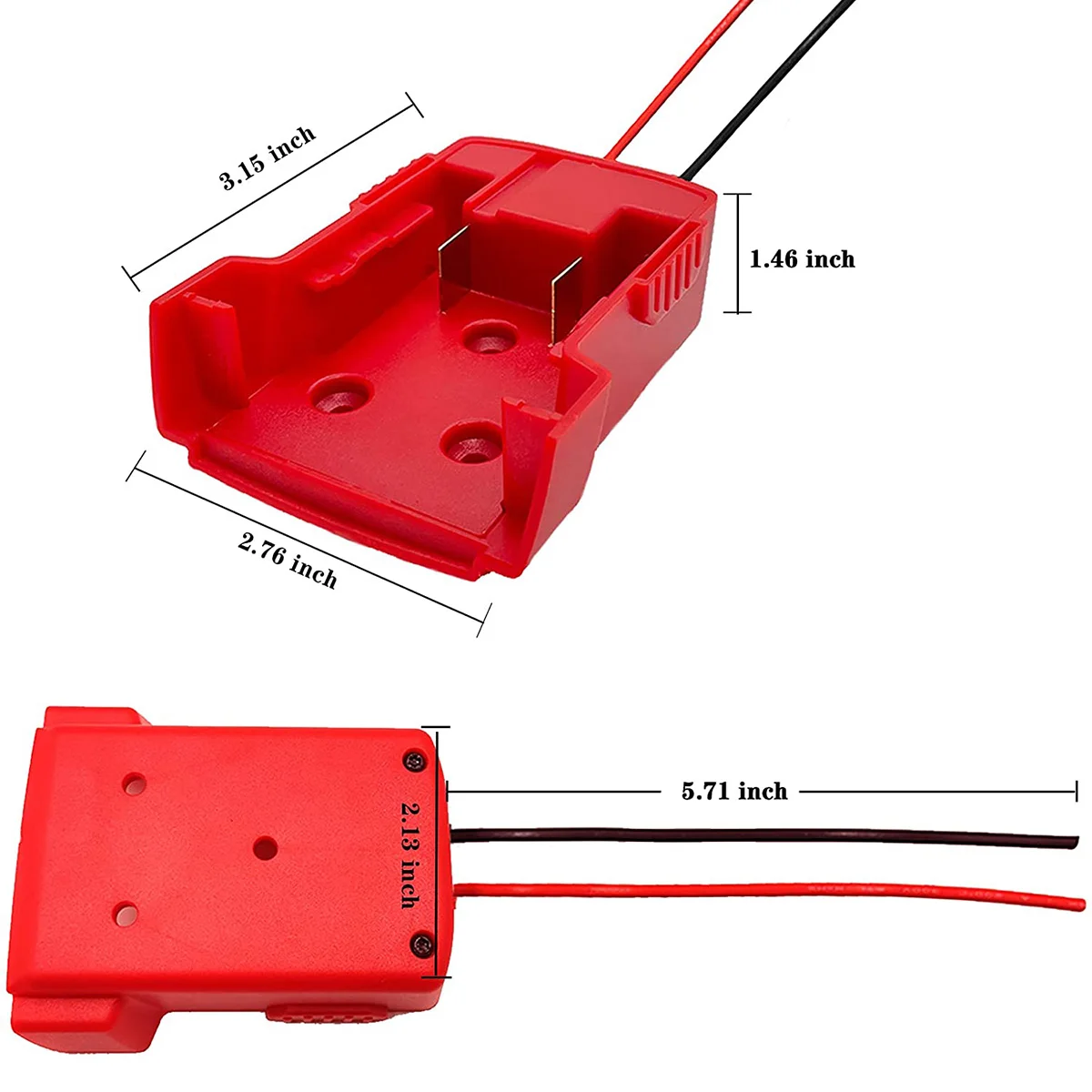 1/2PCS Power Wheels Battery Adapter For Milwaukee M18 18V Li-ion Battery Adapter 5.3 Inch Wire Battery Dock Power Connector