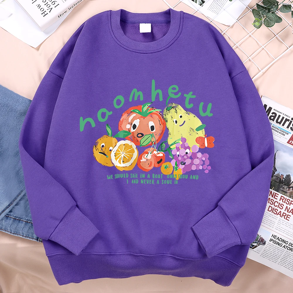 Oranges Cherries Tomatoes Grapes Mens Hoody Comics Print Hoodies Crewneck Loose Sweatshirts Fleece Oversize Hip Hop New Menswear