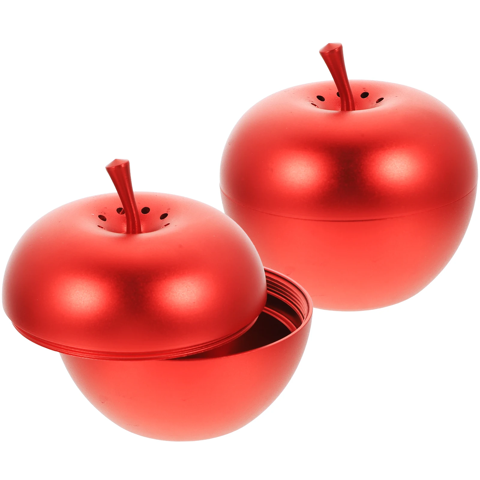 

2pcs Metal Apple Candy Boxes Red Color Aluminum Alloy Wedding Banquet Party Favor Containers Gifts Storage Sweets Packaging