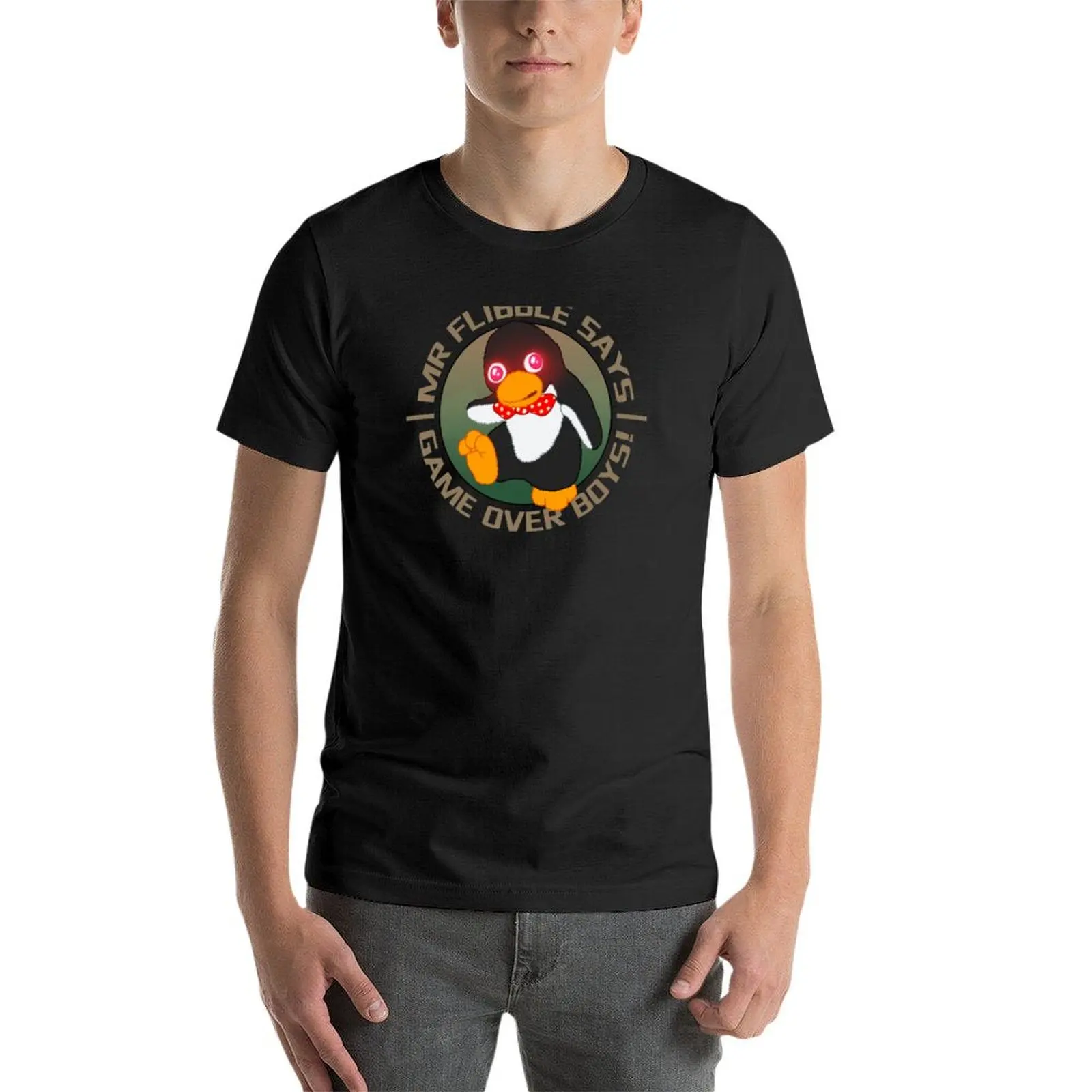 Mr Flibble-T-shirt extragrande vintage para homens, roupas estéticas, suor, camisetas engraçadas, 2.1