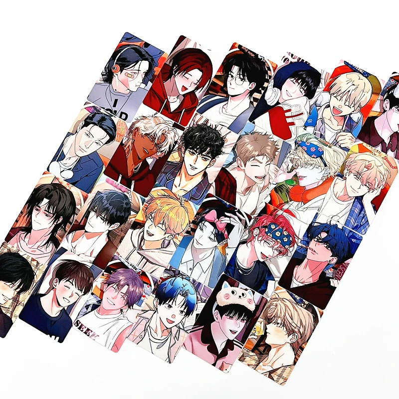 

Набор из 24 фотокарточек серии HOME Party - коллекционные LOMO-карточки с персонажами корейских BL-вебтунов, идеальный подарок для фанатов