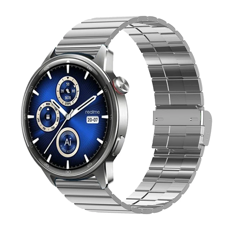 Correa de reloj de acero inoxidable para Realme Watch S2, Correa de Metal para Realme Watch 3 Pro, pulsera para realme watch 2pro