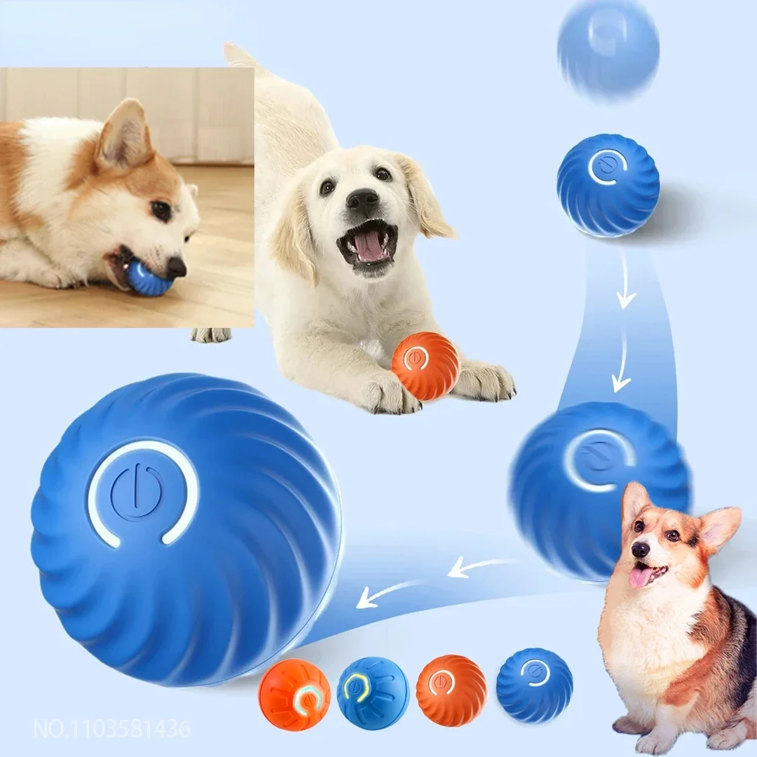 New Smart Pet Toy Ball Electric Interactive Game Automatic Jumping Rolling Ball Rechargeable Moving Puppy Cat Entertainment Toy
