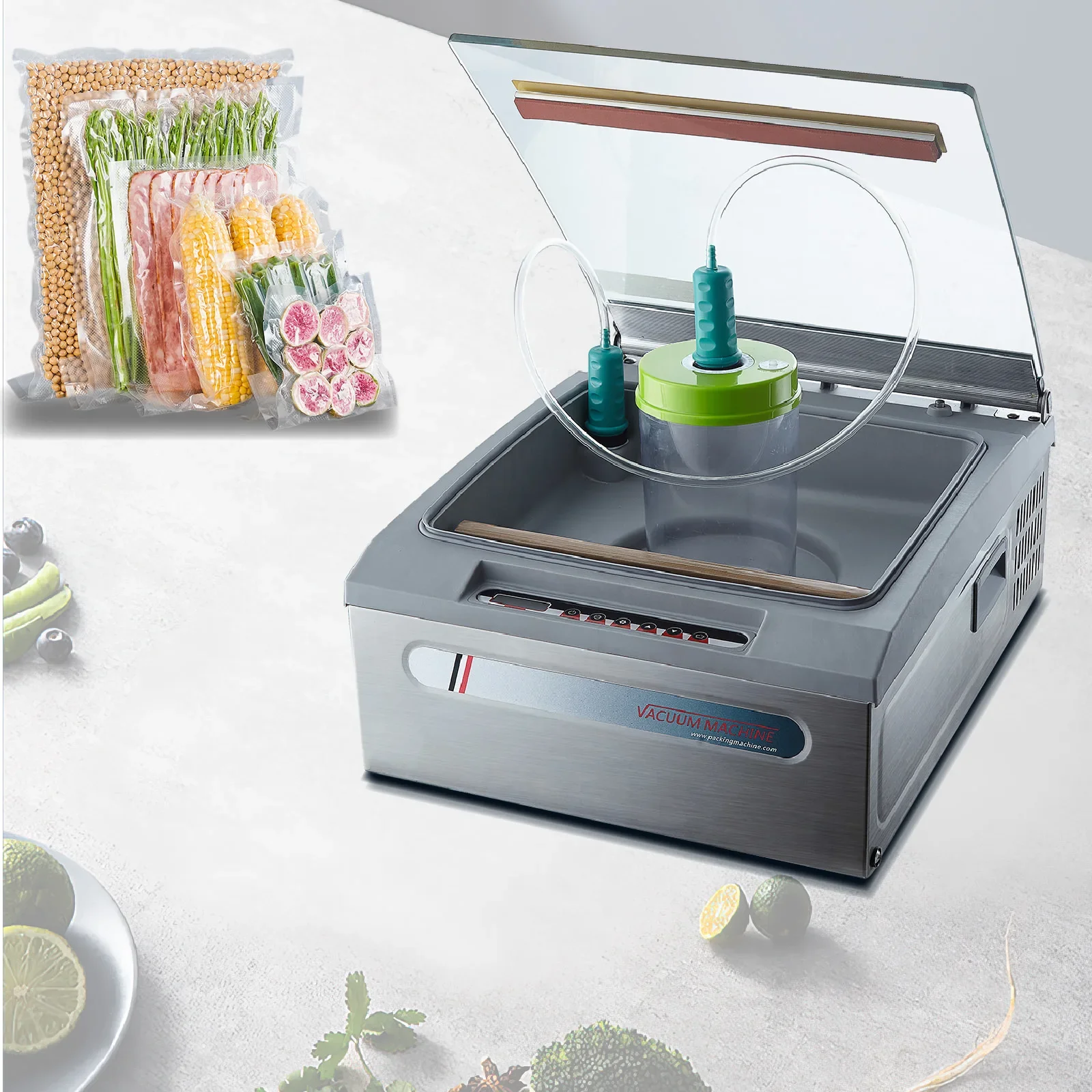 Restaurant Table Top Vacuum Sealing Machine Food Meat Vegetables Vacuum Packing Machine Dz-260s Vaccum Machine Vacuum Packing