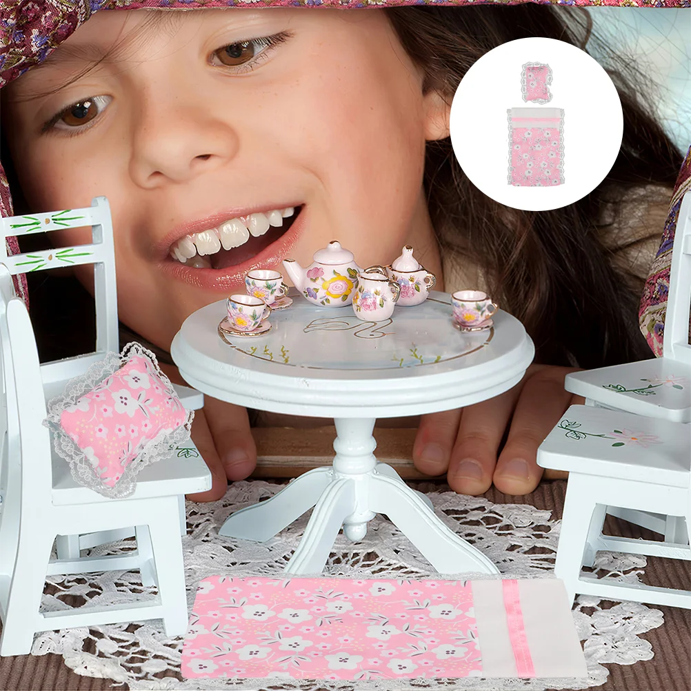 2 Set House Bedding Mini Dollhouse Kit Toy Suite Simulation Decoration Cloth Miniature Baby Dollhouses