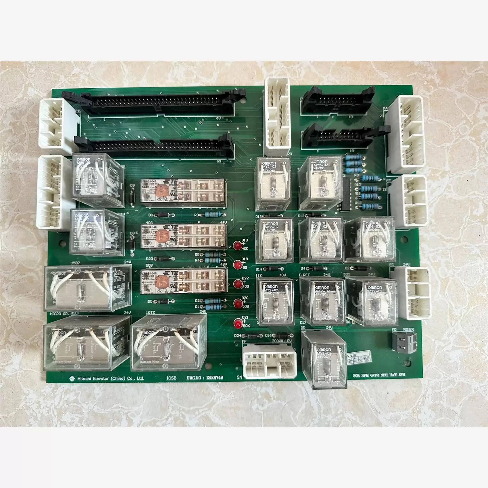 

Modern Steel Elevator Parts IOSB Relay Board PCB DWG.NO 12501749 Elevator Lifts Spare Parts