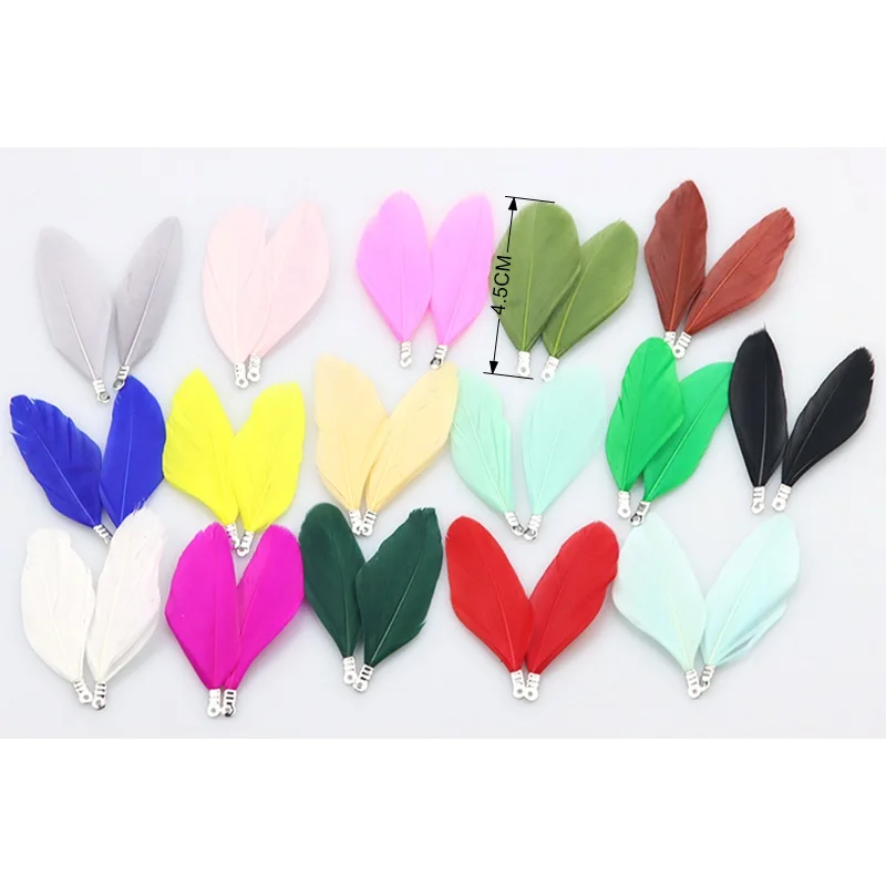 45mm 12pcs/LOT Colorful Natural Feather Tassel DIY Bracelet Necklace Home Decor Craft Jewelry Accessories Pendant Charm