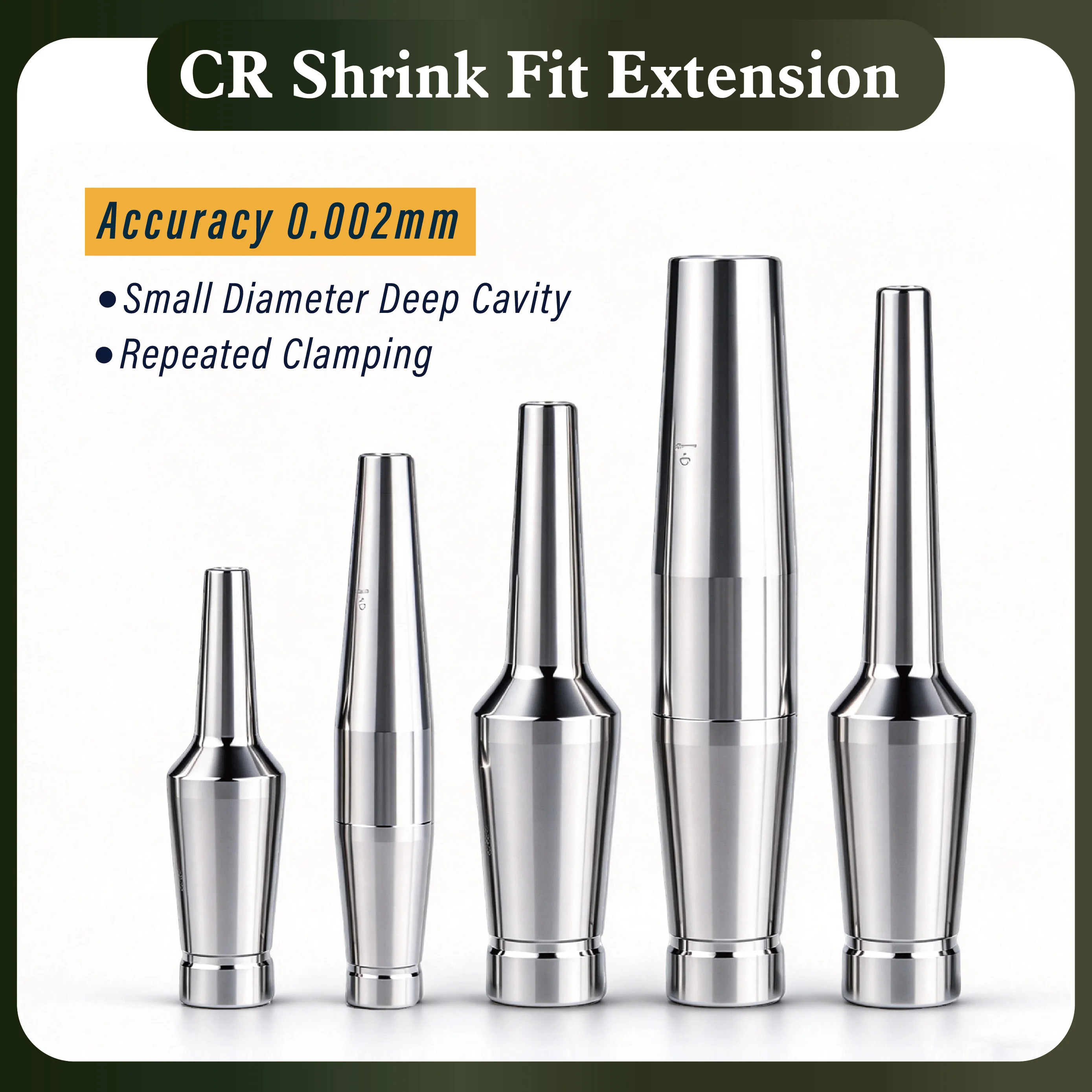 CNC Heat Shrink Extension Rod Pull Back Type BT30 BT40 HSK Shrink Fit Holder Extension Arbor for Deep Cavity Milling High Precis