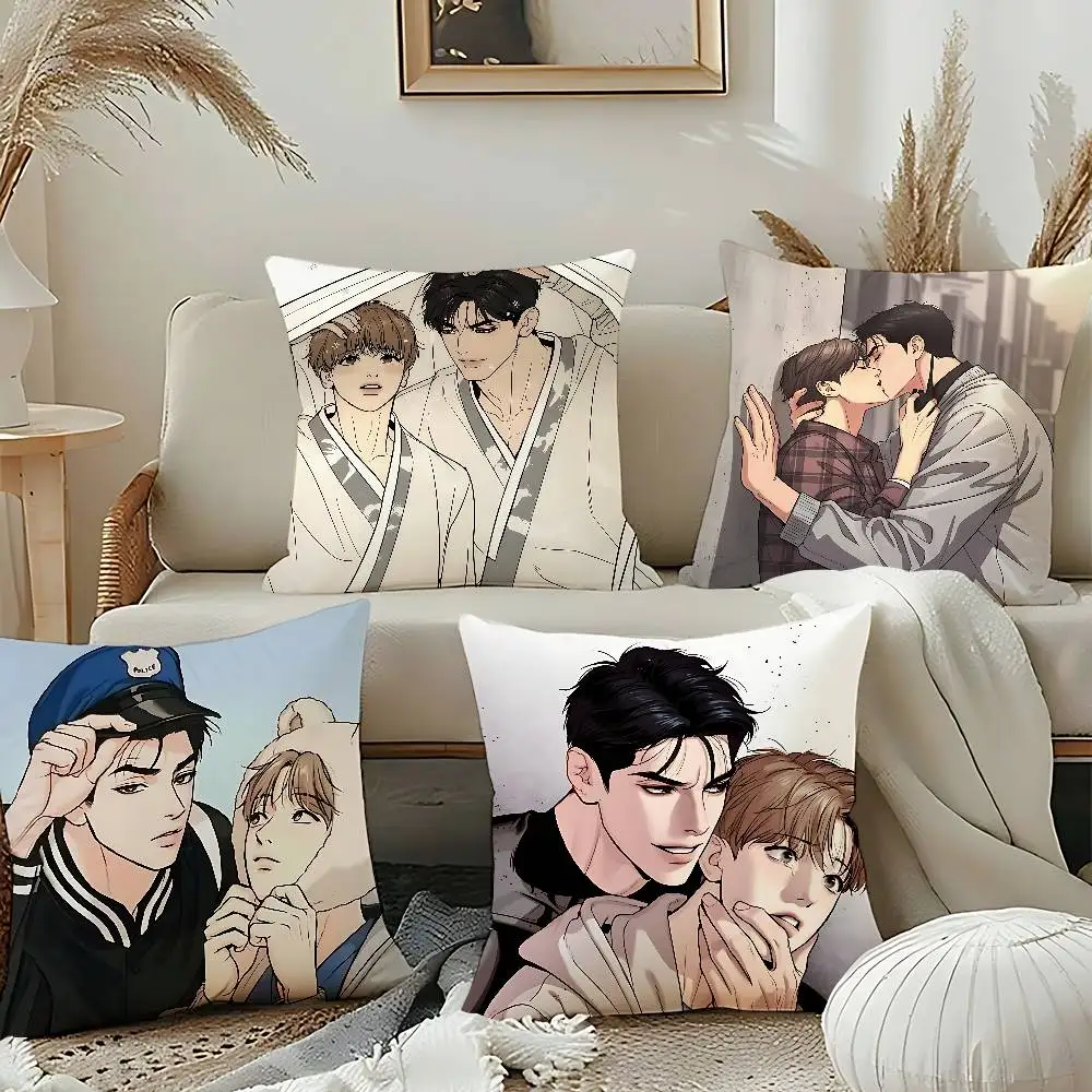 Bl Manhwa Jinx Joo Jaekyung Kim Dan Throw Pillow Covers Pattern Cushion Cover Suitable For Sofa Bedroom Car Pillow Cover