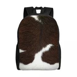 Cow Fur Cowhide Texture Backpacks for Men Women Waterproof School College Animal Skin Leather Bag Printing Bookbag