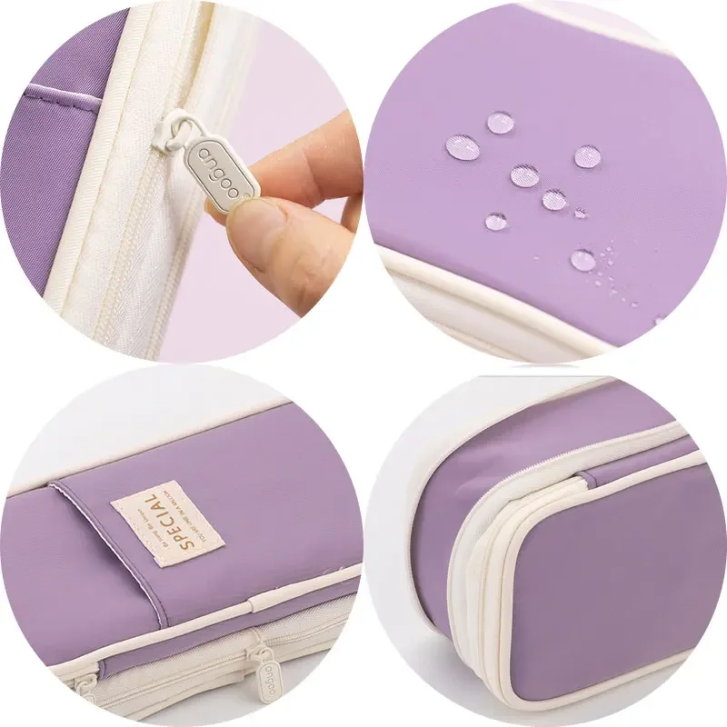 Bonito dobrável caso de lápis grande capacidade saco de lápis caneta titular papelaria organizador de mesa kawaii material escolar para estudantes