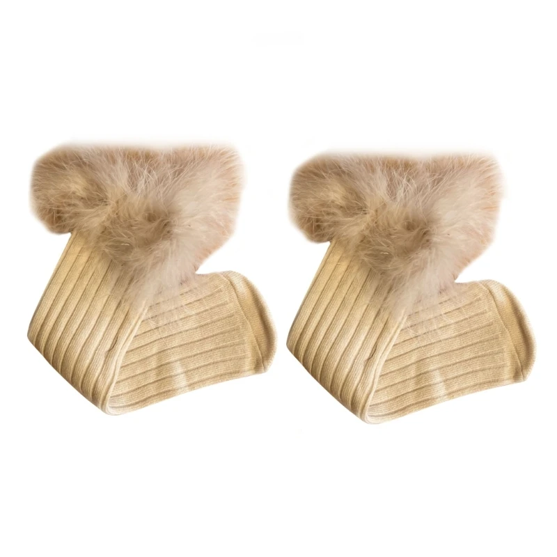 

RIRI Breathable Furry Socks Children's Lace Trimmed Knee High Pile Up Socks